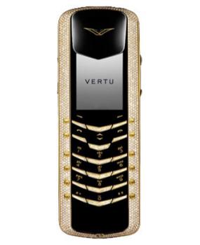 Signature M Design Yellow Gold Pave Diamonds with baguette keys